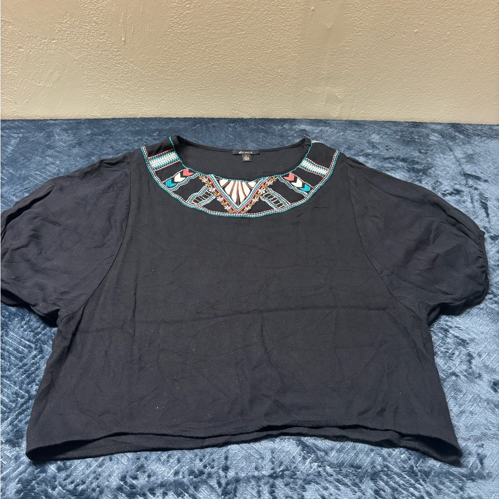 Ella Moss Women’s Embroidered Top‎ size S
